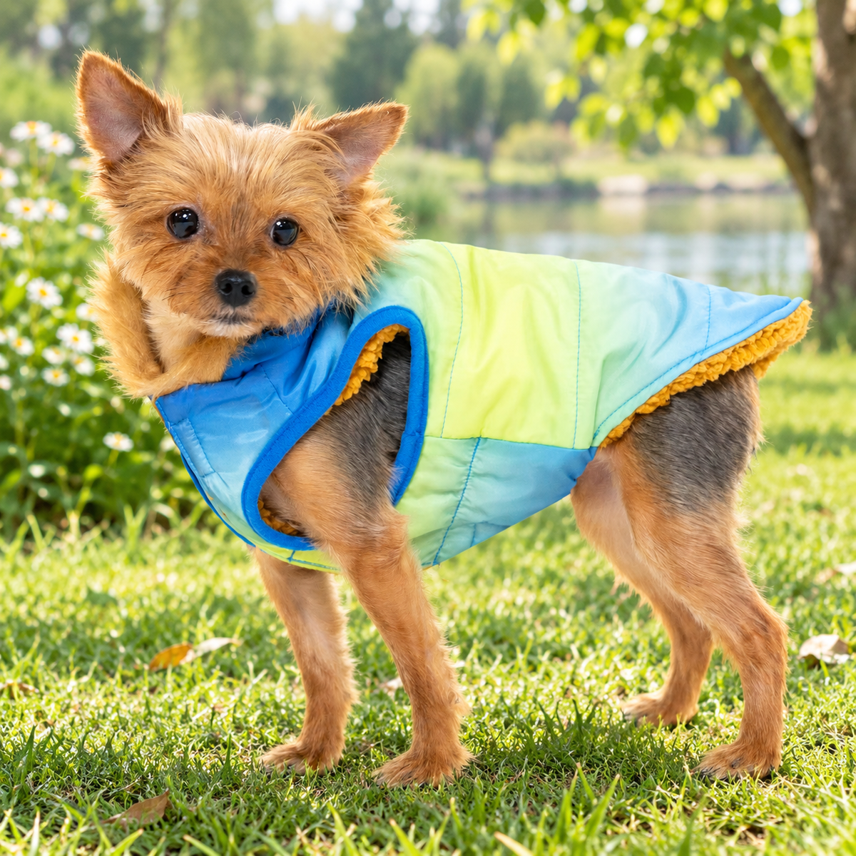 Blue Ombre Hooded Dog Jacket